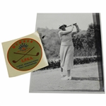 Helen Lengfeld Post-Swing "Older Champion Women" Photo w/Vintage L.P.G.A. Sticker