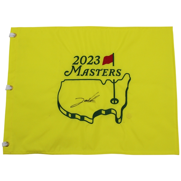 Jon Rahm Signed 2023 Masters Embroidered Flag JSA ALOA