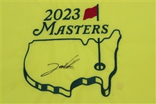 Jon Rahm Signed 2023 Masters Embroidered Flag JSA ALOA