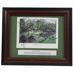 Tom Watson, Jordan Speith & 8 others Signed Masters Champions Framed Piece JSA ALOA