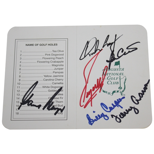 Gary Player, Fuzzy Zoeller, Billy Casper & 3 Others Signed Augusta National Scorecard JSA ALOA