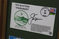 Jack Nicklaus & Arnold Palmer Signed Commemorative Envelopes Framed JSA ALOA