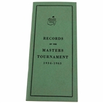 Records Of The Masters Tournament Booklet 1934-1963