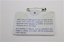Jack Nicklaus Signed 1966 Masters Tournament Series Badge #18731 JSA ALOA