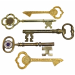 Lot of Five (5) Chi Chi Rodriguezs Key to the City - Trotwood, Columbia(x2), Evansville, & Nubilla