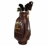 Ed McMahons Personal Irons, Putter & Woods w/Bag Tags in Personal Golf Bag