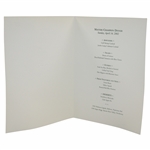 2002 Augusta National GC Masters Champion Dinner Menu from Night of Tiger Win