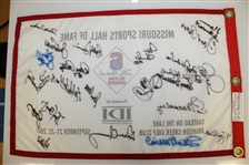 Multi-Signed Missouri Sports Hall of Fame Flag with Stan Musial JSA ALOA