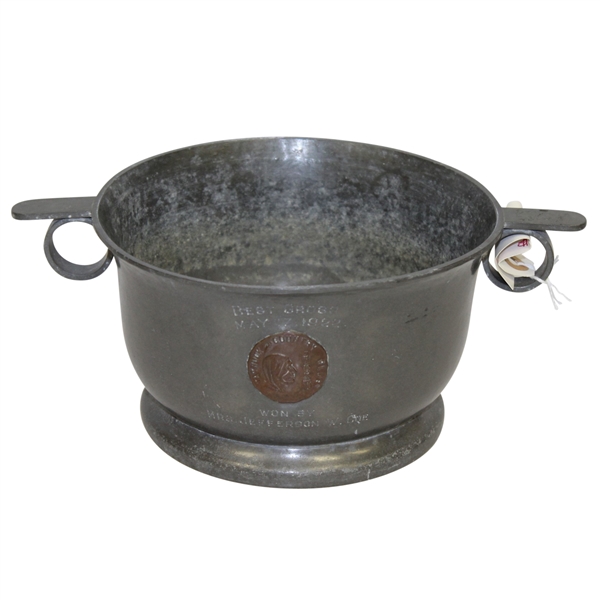1922 Tatnuck Country Club Best Gross Trophy Won by Mrs. Jefferson W. Coe