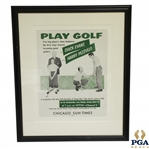 1960s Poster Advertising Chick Evans And Harry Pezzullo PGA Golf Clinic In Chicago