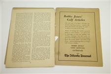 Bobby Jones 1929 'How To Play Golf' Golf Booklet