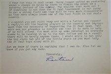 Horton Smith Signed 4/26/33 Ryder Cup Date Change Content Letter JSA ALOA