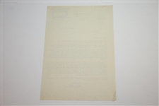 Horton Smith Signed 4/26/33 Ryder Cup Date Change Content Letter JSA ALOA