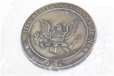 Two (2) The President's Cup Trophy Pins with USGA Paperwight & 1991 US Senior Open Golf Ball