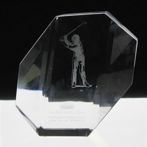 Chi Chi Rodriguezs 1990 The Bell Atlantic Classic Caring For Kids Glass Award
