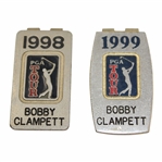 Bobby Clampetts Personal 1998 & 1999 PGA Tour Member Money Clip/Badges