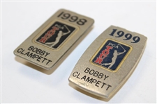 Bobby Clampett's Personal 1998 & 1999 PGA Tour Member Money Clip/Badges