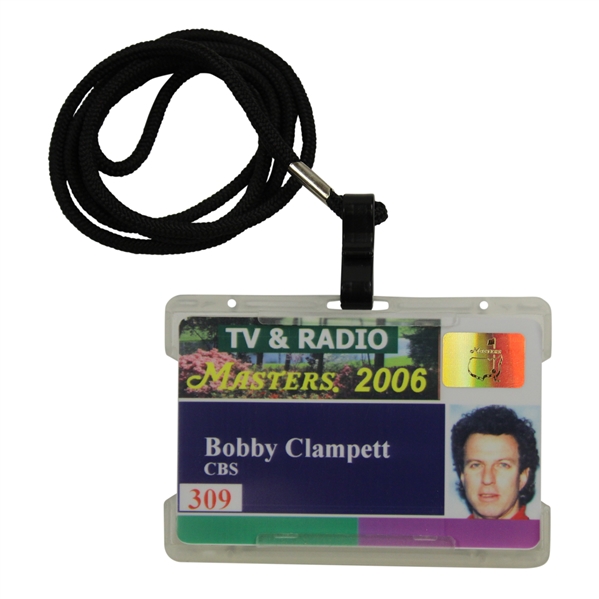 Bobby Clampetts Personal 2006 Masters Tournament TV & Radio CBS Badge #309