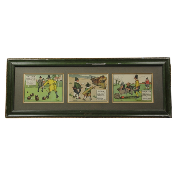 Original Crombie Rules of Golf Panel in Original Perrier Frame - Rule VII, X & XVII