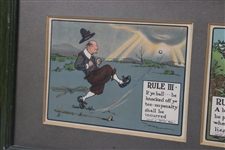 Original Crombie Rules of Golf Panel in Original Perrier Frame - Rule III, VII & VI