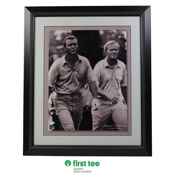 Arnold Palmer & Jack Nicklaus 1971 Laurel Valley Photo w/Nicklaus Hologram - Framed