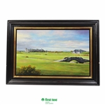 The Swilken Bridge Oil on Board Painting Signed by Artist Leon Arie Feijen