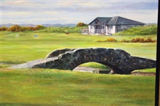 The Swilken Bridge' Oil on Board Painting Signed by Artist Leon Arie Feijen