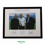 Big 3 Palmer, Nicklaus & Player Senior British Open 2001 Photo w/Signed Cuts - Framed JSA ALOA