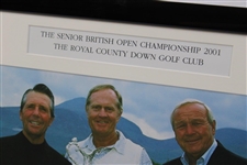 Big 3' Palmer, Nicklaus & Player Senior British Open 2001 Photo w/Signed Cuts - Framed JSA ALOA