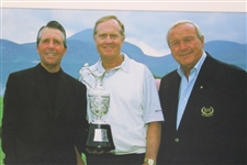 Big 3' Palmer, Nicklaus & Player Senior British Open 2001 Photo w/Signed Cuts - Framed JSA ALOA