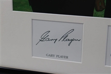 Big 3' Palmer, Nicklaus & Player Senior British Open 2001 Photo w/Signed Cuts - Framed JSA ALOA