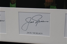 Big 3' Palmer, Nicklaus & Player Senior British Open 2001 Photo w/Signed Cuts - Framed JSA ALOA