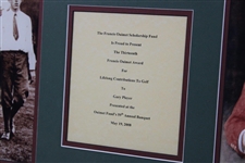 2008 Francis Ouimet Scholarship Fund Award to Gary Player Announcement Display - Framed