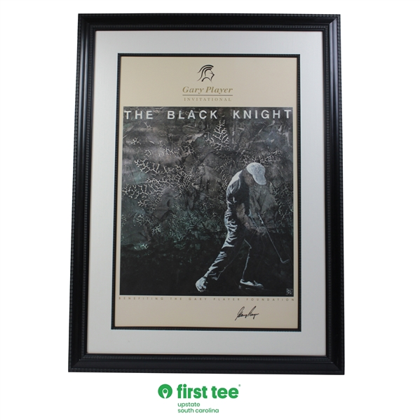 Gary Player Signed The Black Knight Gary Player Invitational Poster - Framed JSA ALOA