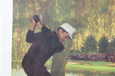 Gary Player Signed 'Going for it All' World Golf HoF Bernie Fuchs Display Print - Framed JSA ALOA