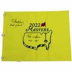 Tom Watson Signed & Personalized 2022 Masters Embroidered Flag w/Years Won JSA ALOA