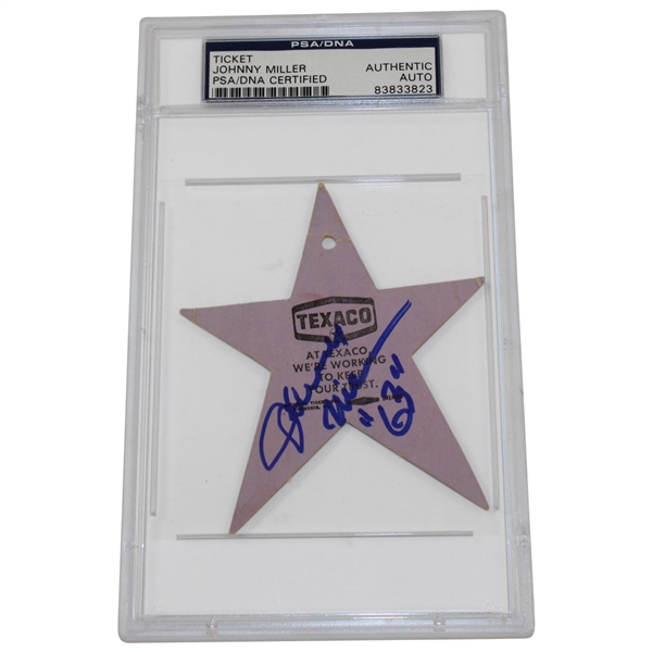 Champion Johnny Miller Signed 1973 US Open at Oakmont Ticket w/ 63 PSA #83833823