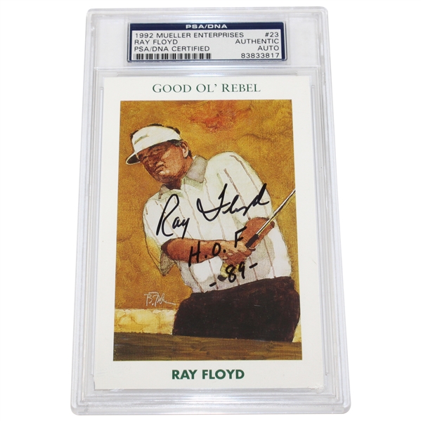 Ray Floyd Signed 1992 Mueller Enterprises Golf Card #381 PSA #83833817
