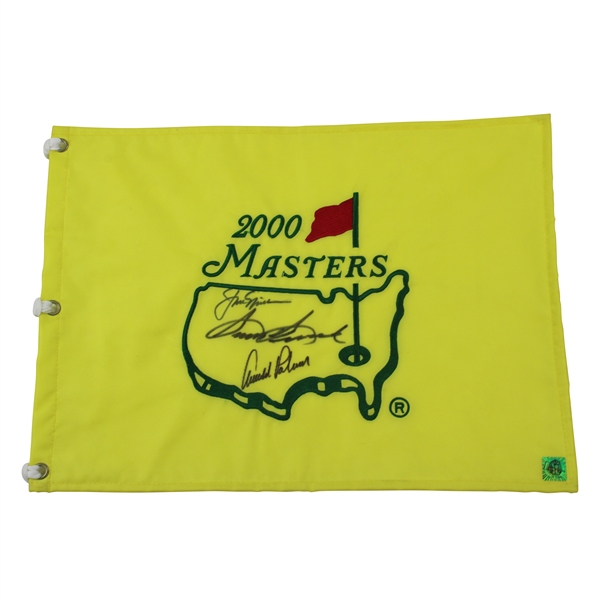 Palmer, Snead & Nicklaus Signed 2000 Masters Embroidered Flag JSA ALOA