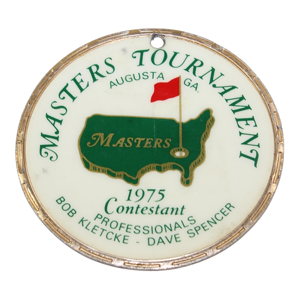 Bob Goalbys 1975 Masters Tournament Contestant Metal Bag Tag with Letter
