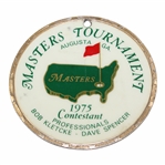 Bob Goalbys 1975 Masters Tournament Contestant Metal Bag Tag with Letter