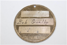 Bob Goalby's 1975 Masters Tournament Contestant Metal Bag Tag with Letter