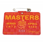 1972 Masters Tournament SERIES Badge #1254 - Jack Nicklaus Winner