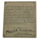 Vintage 1910 Alex Smith Mecca Cigarette Golf Card