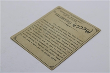 Vintage 1910 Alex Smith Mecca Cigarette Golf Card