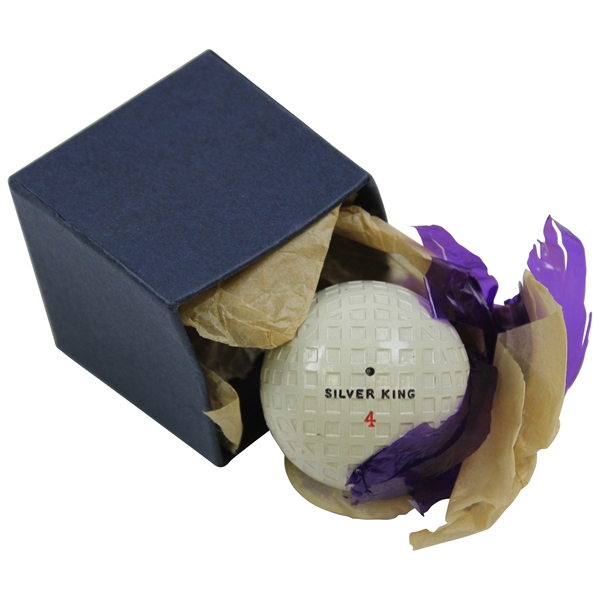 c.1914 Silver King Black Dot Mesh Patterned Golf Ball in Box - Made In England
