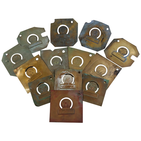 Thirteen (13) USGA Contestants Badge Metal Printing Plates