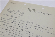 Olin Dutra Signed 1935 Handwritten Letter to George Jacobus on Personal Letterhead 10/28 JSA ALOA