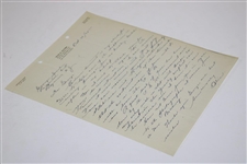 Olin Dutra Signed 1935 Handwritten Letter to George Jacobus on Personal Letterhead 10/28 JSA ALOA