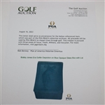 Bobby Jones Era Golfer Depiction on Blue Opaque Glass Box with Lid